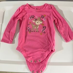 Pink long sleeve one piece top for girl